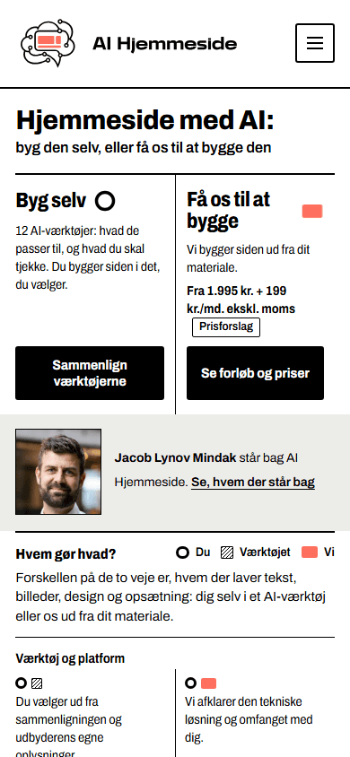 Den anden af de tre retninger til aihjemmeside.dk på en telefon, 390 pixel bred.